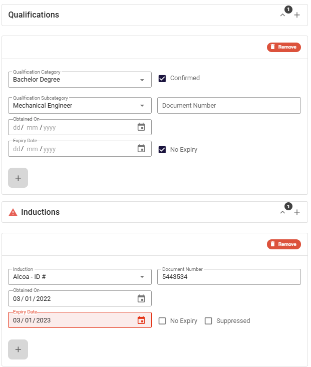Qualification and licence expiry alerts in Humanz