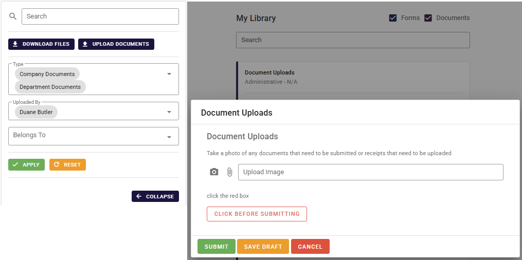 Humanz document portal and onboarding view