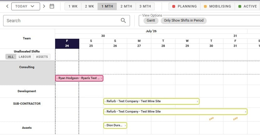 Filling a request from the live pool in Humanz, filtered to available and qualified workers